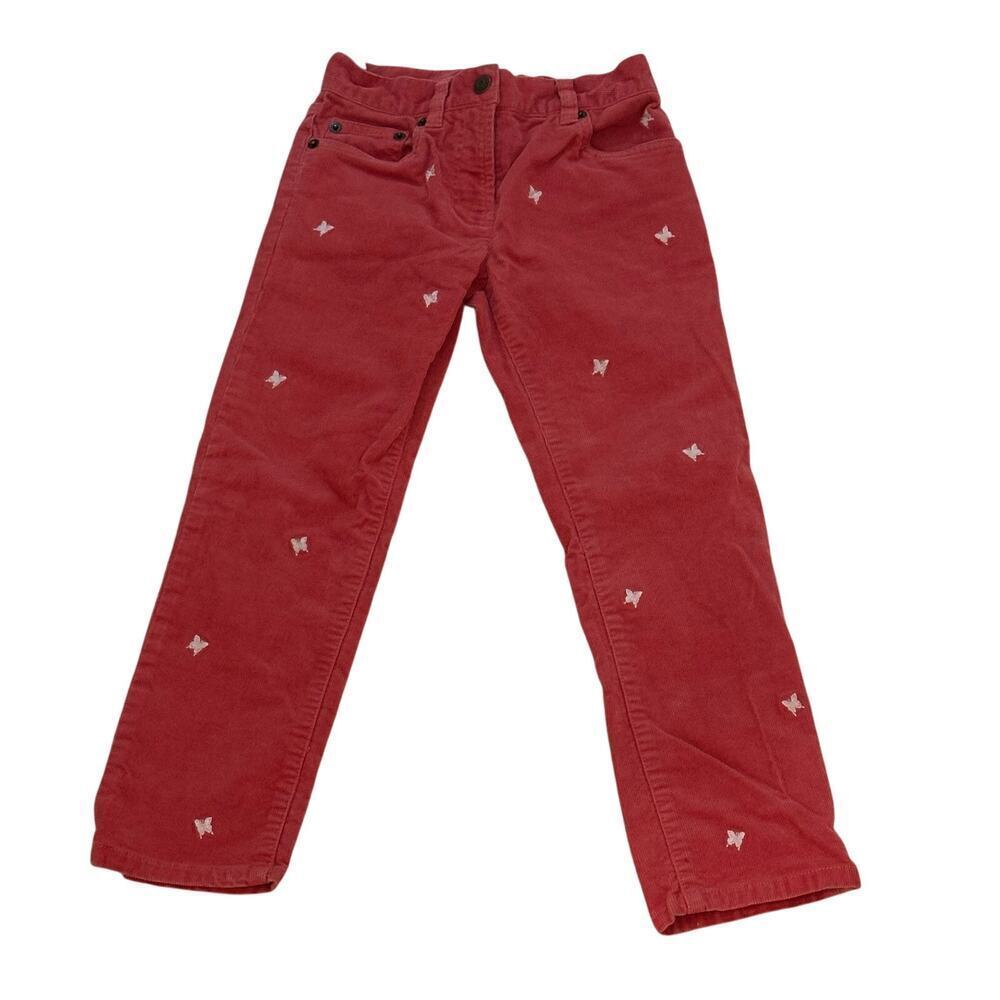 Crewcuts Pink Corduroy Pants sz 6 Pink Cords Embroidered Butterfly Print
